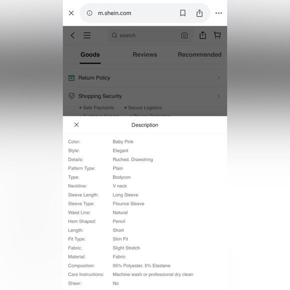 SHEIN SXY -Pink Ruched Drawstring Flounce Sleeve Bodycon Dress size XL NWT - Picture 11 of 11